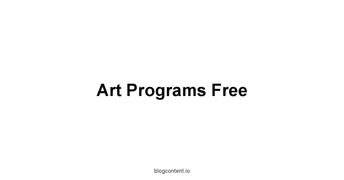 Art Programs Free 1 by Partners