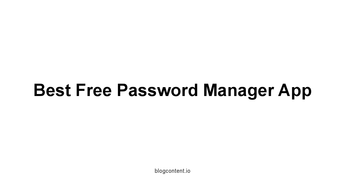 Best Free Password Manager App 1 by Partners