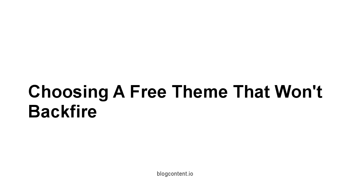Choosing a Free Theme That Won't Backfire