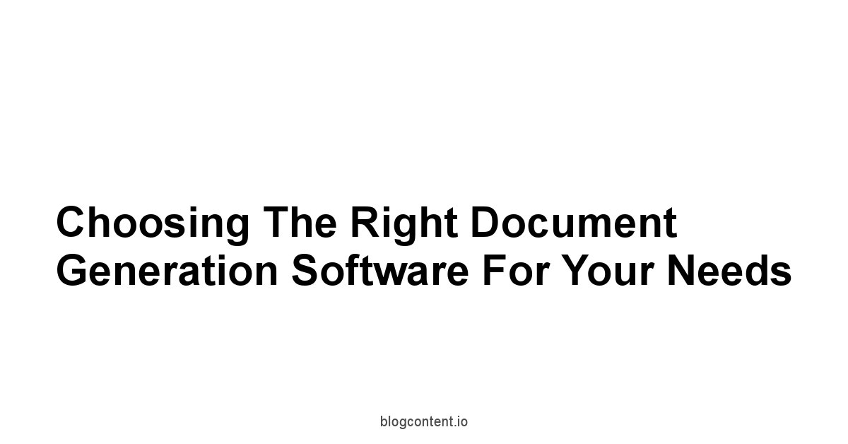 Choosing the Right Document Generation Software for Your Needs