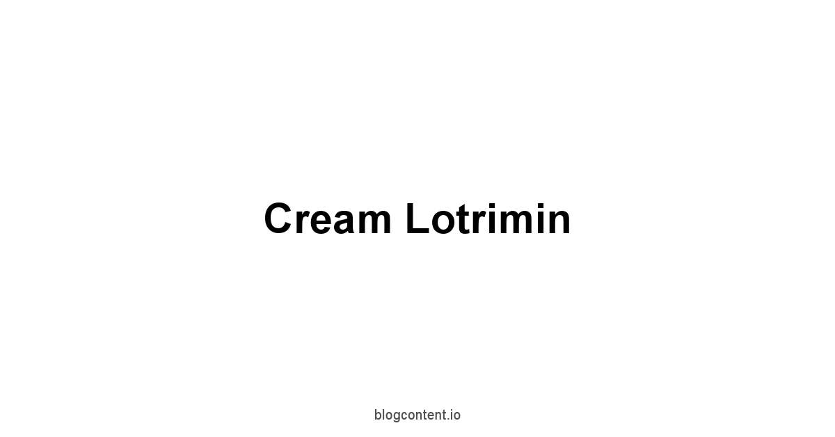 Cream Lotrimin 1 by Partners