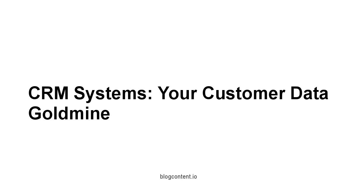CRM Systems: Your Customer Data Goldmine