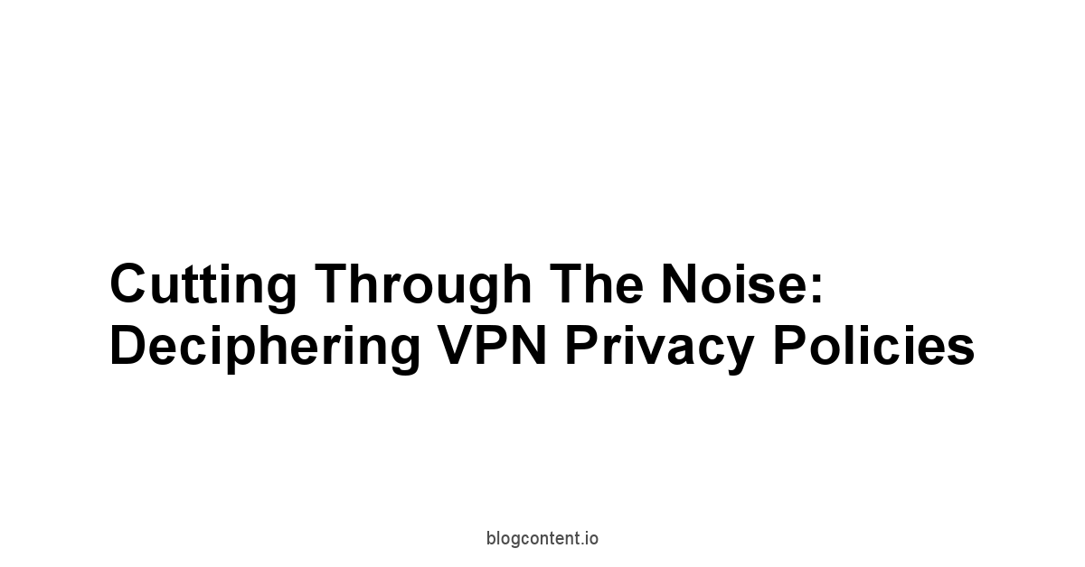 Cutting Through the Noise: Deciphering VPN Privacy Policies