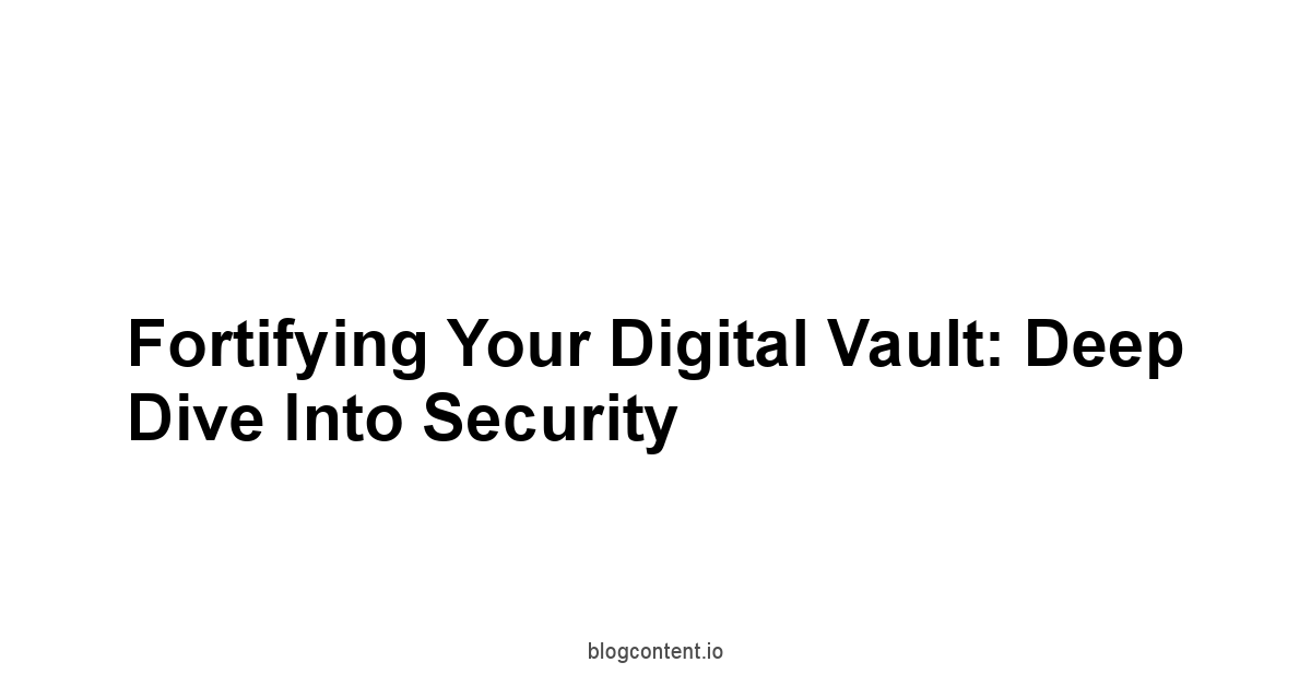 Fortifying Your Digital Vault: Deep Dive into Security