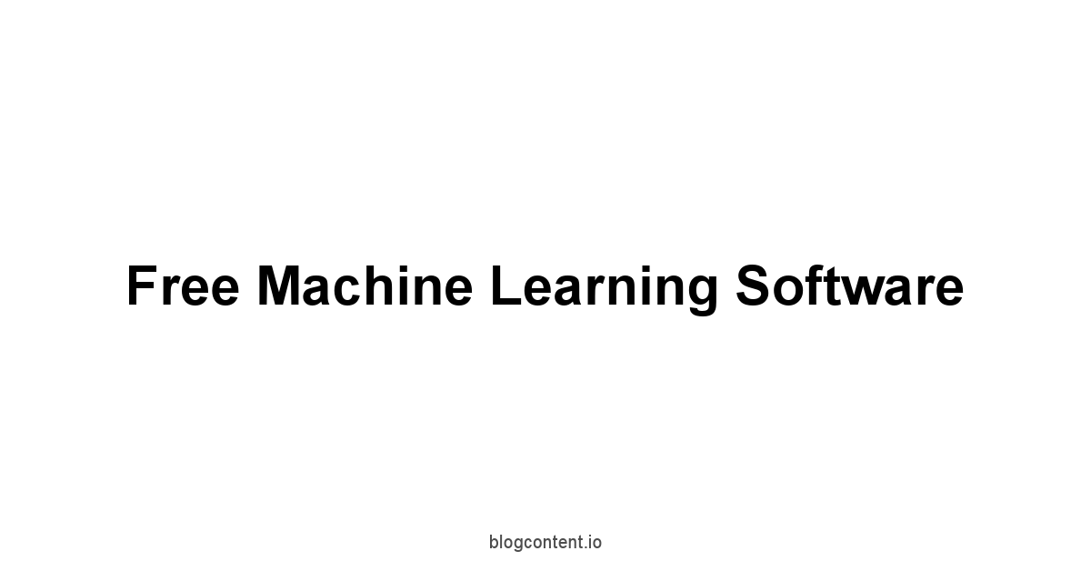 Free Machine Learning Software 1 by Partners