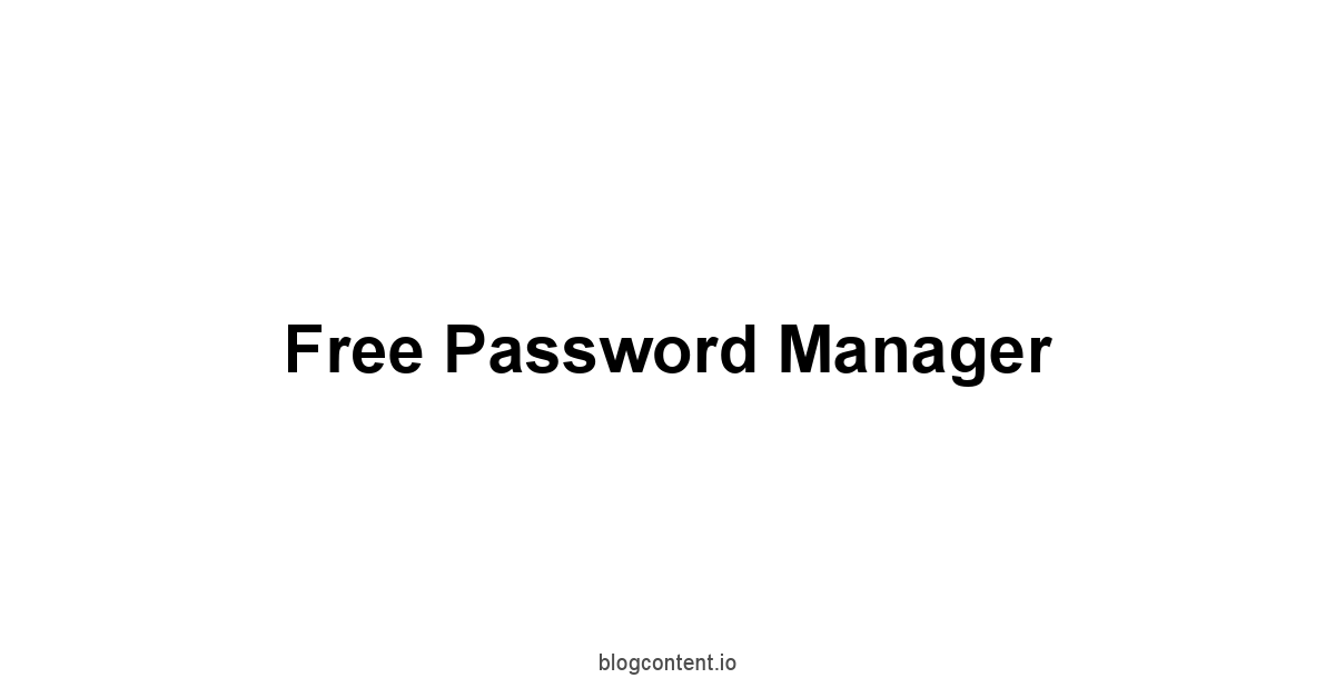 Free Password Manager 1 by Partners