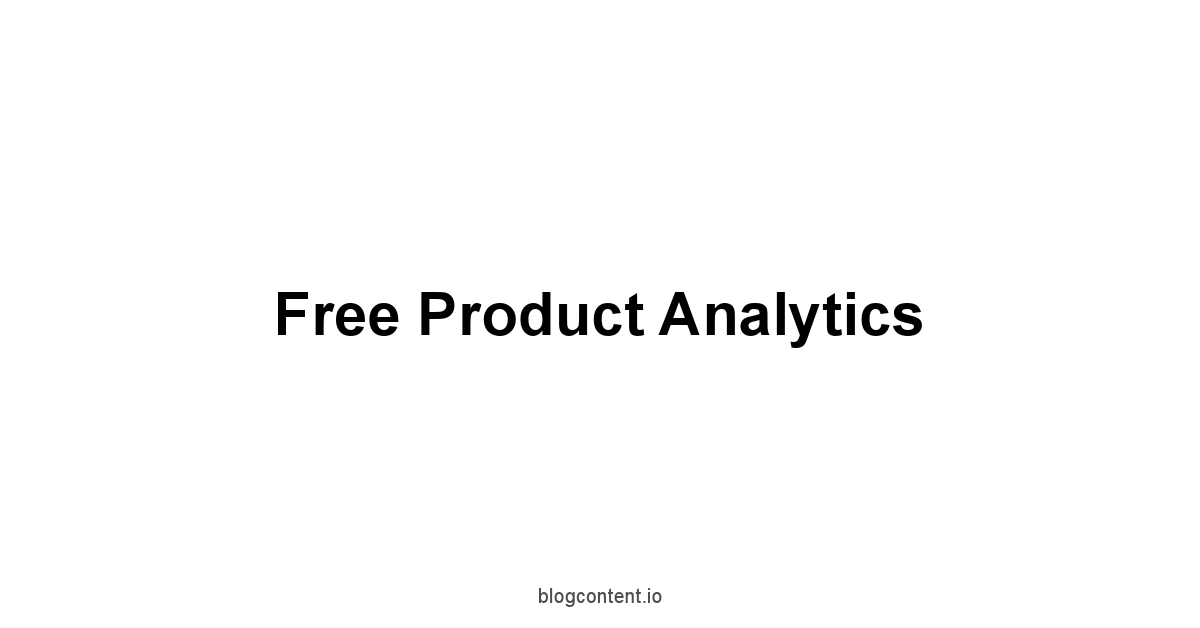 Free Product Analytics 1 by Partners