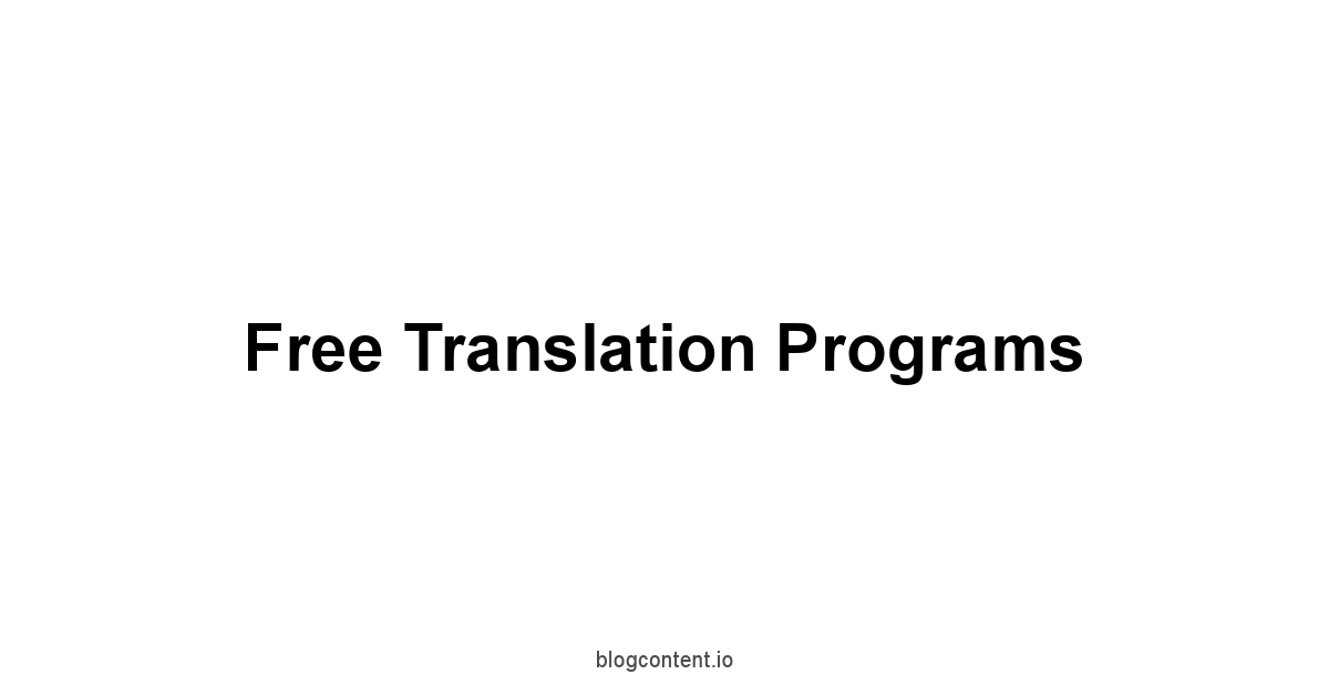 Free Translation Programs 1 by Partners