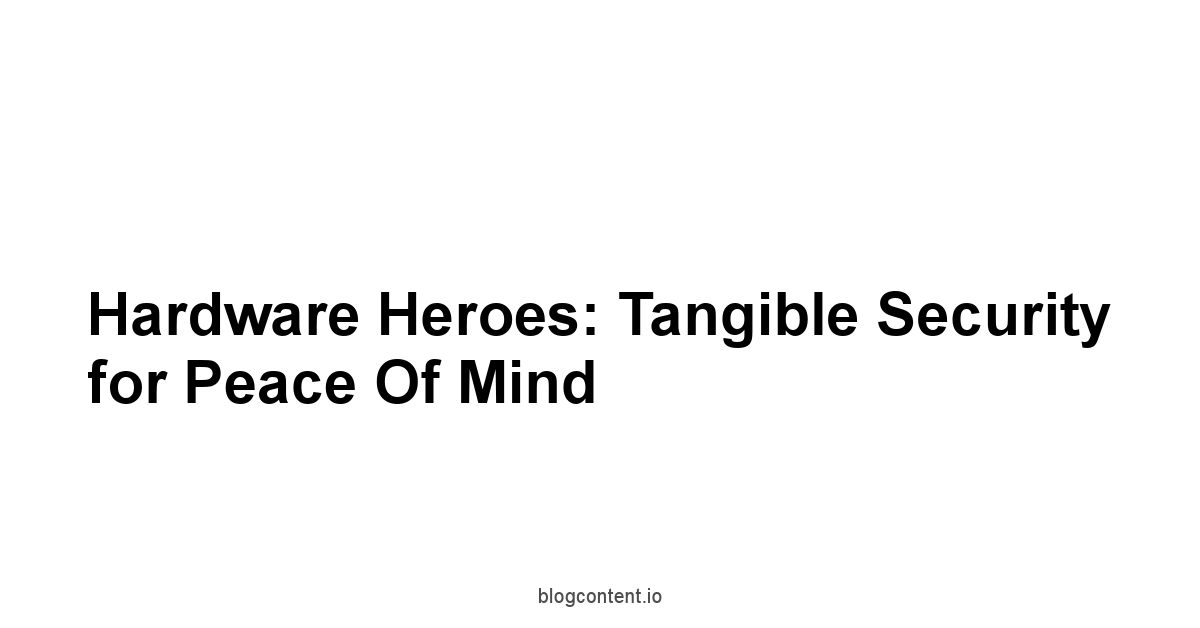 Hardware Heroes: Tangible Security for Peace of Mind