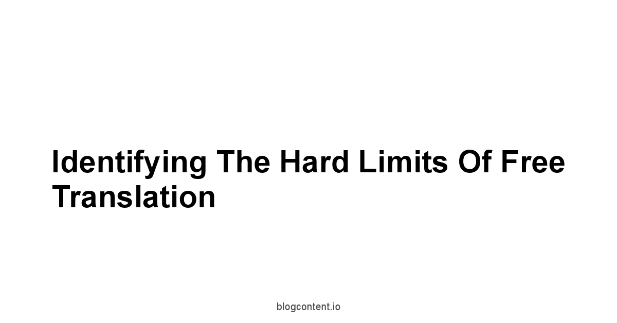 Identifying the Hard Limits of Free Translation