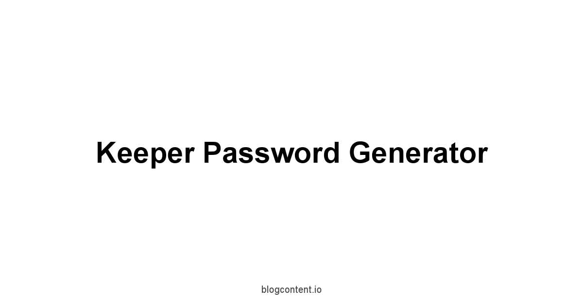 Keeper Password Generator 1 by Partners