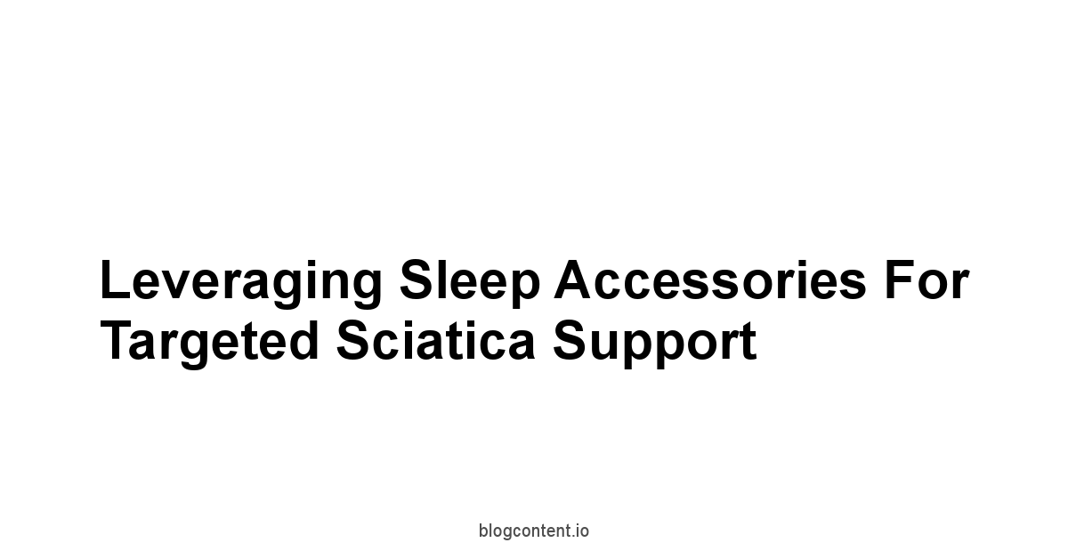 Leveraging Sleep Accessories for Targeted Sciatica Support