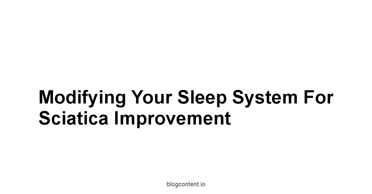 Modifying Your Sleep System for Sciatica Improvement