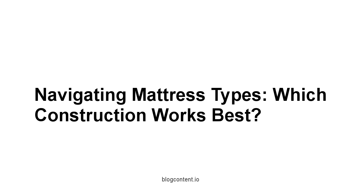 Navigating Mattress Types: Which Construction Works Best?