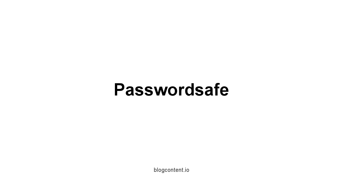 Passwordsafe 1 by Partners