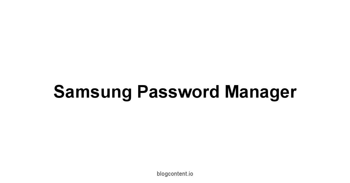 Samsung Password Manager 1 by Partners