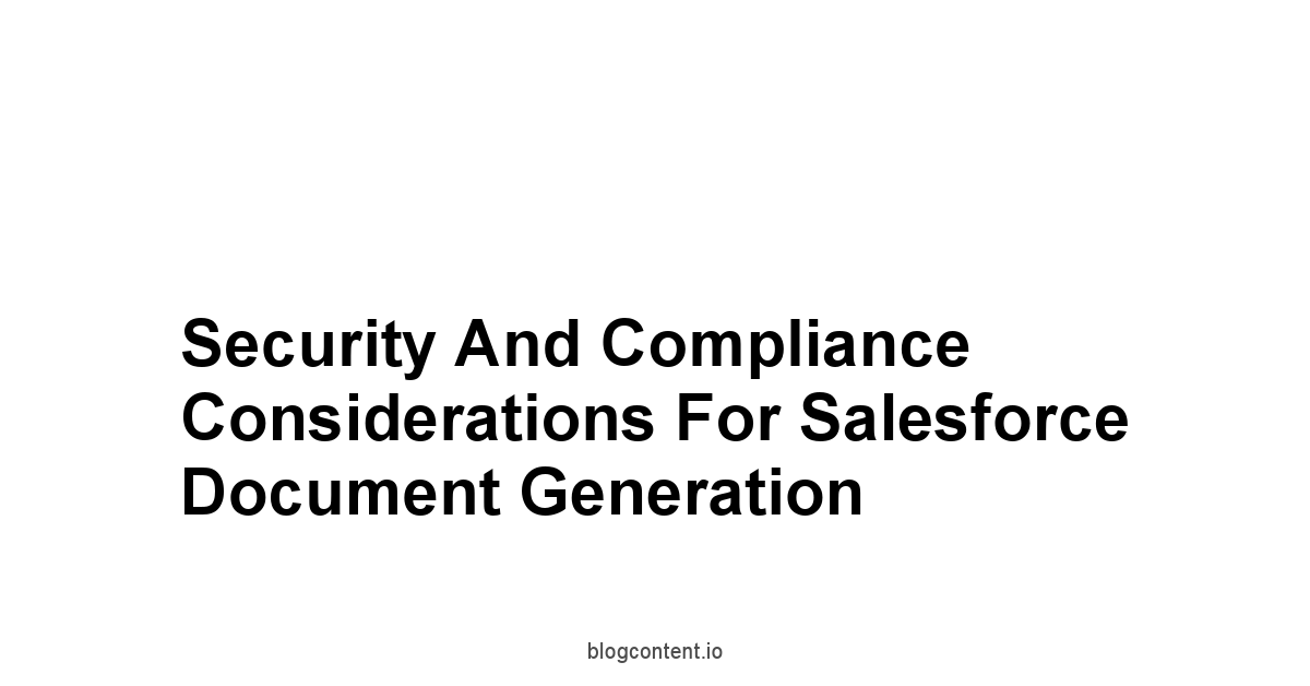Security and Compliance Considerations for Salesforce Document Generation