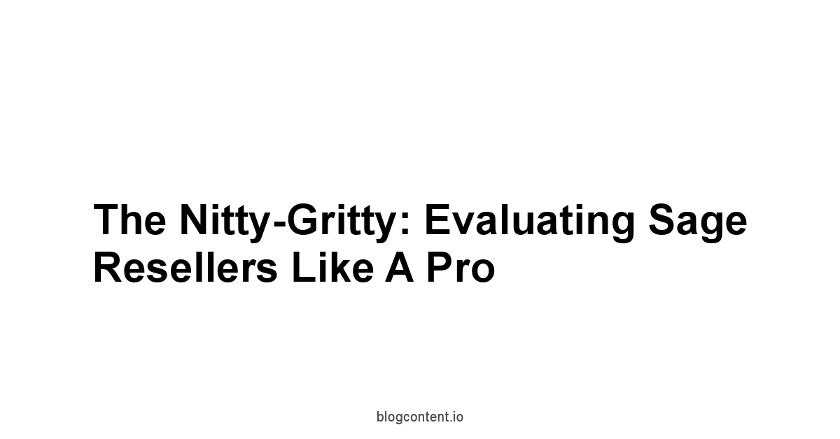The Nitty-Gritty: Evaluating Sage Resellers Like a Pro