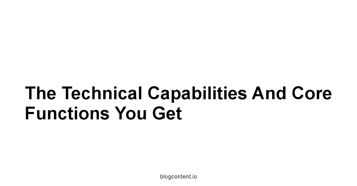 The Technical Capabilities and Core Functions You Get