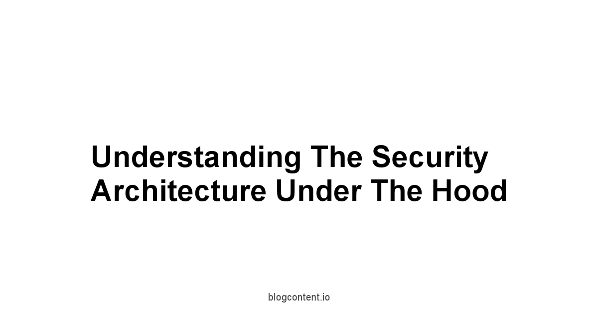 Understanding the Security Architecture Under the Hood