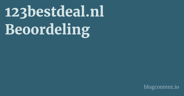 123bestdeal.nl Beoordeling 1 by Partners