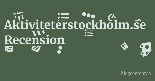 Aktiviteterstockholm.se Recension 1 by Partners