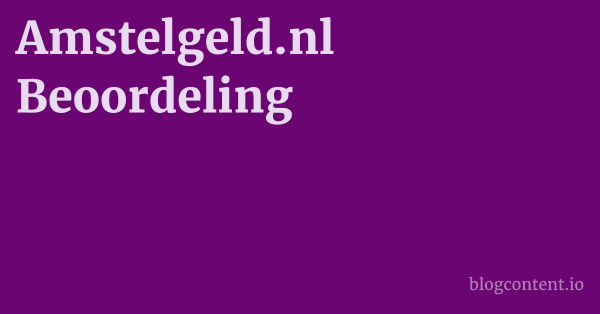 Amstelgeld.nl Beoordeling 1 by Partners