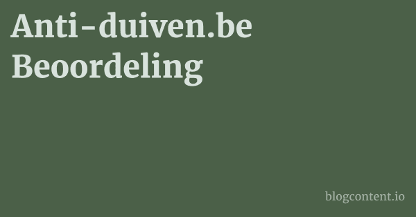 Anti-duiven.be Beoordeling 1 by Partners