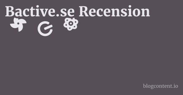 Bactive.se Recension 1 by Partners