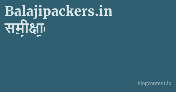 Balajipackers.in समीक्षा 1 by Partners