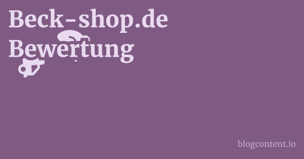 Beck-shop.de Bewertung 1 by Partners