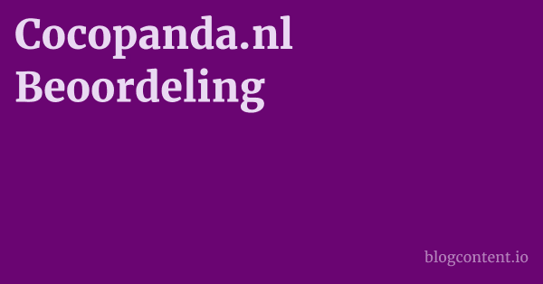 Cocopanda.nl Beoordeling 1 by Partners