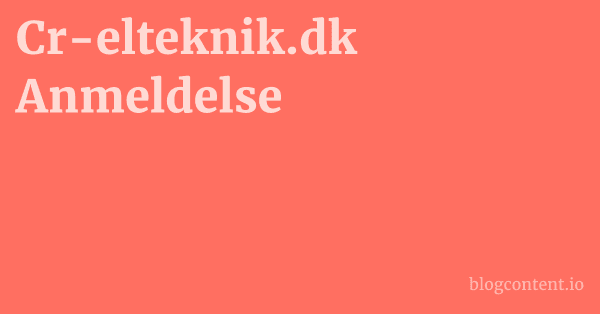 Cr-elteknik.dk Anmeldelse 1 by Partners