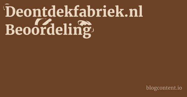 Deontdekfabriek.nl Beoordeling 1 by Partners
