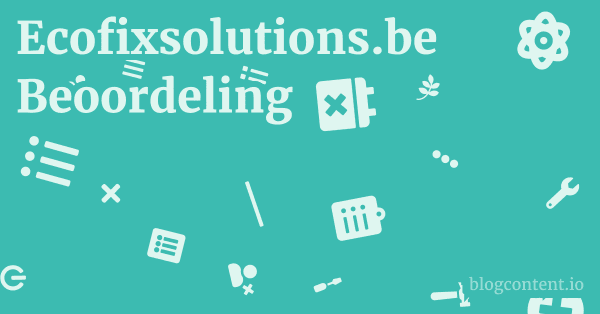 Ecofixsolutions.be Beoordeling