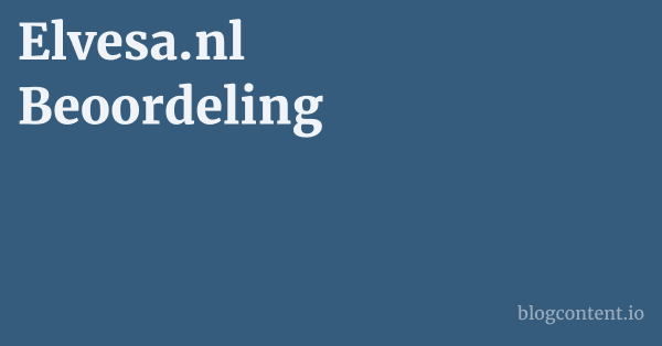 Elvesa.nl Beoordeling 1 by Partners