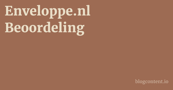 Enveloppe.nl Beoordeling 1 by Partners