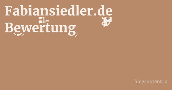 Fabiansiedler.de Bewertung 1 by Partners