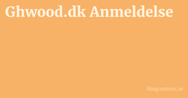 Ghwood.dk Anmeldelse 1 by Partners