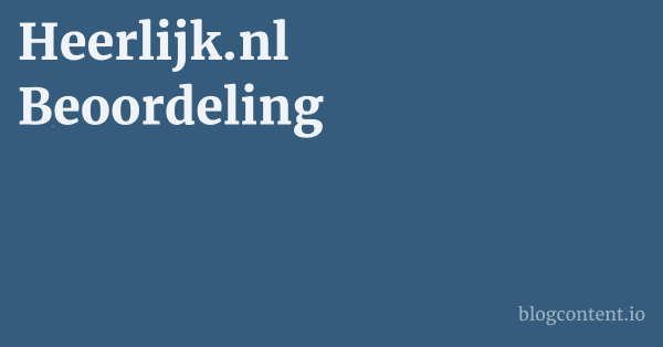 Heerlijk.nl Beoordeling 1 by Partners