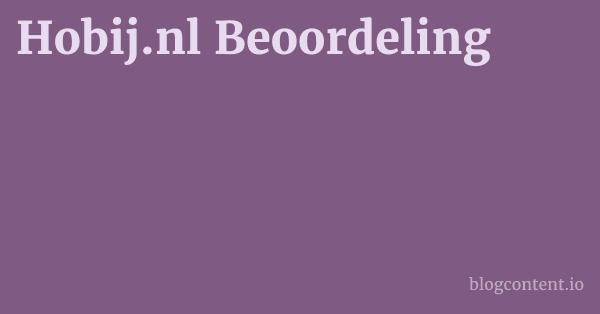 Hobij.nl Beoordeling 1 by Partners