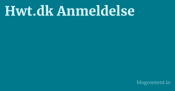 Hwt.dk Anmeldelse 1 by Partners