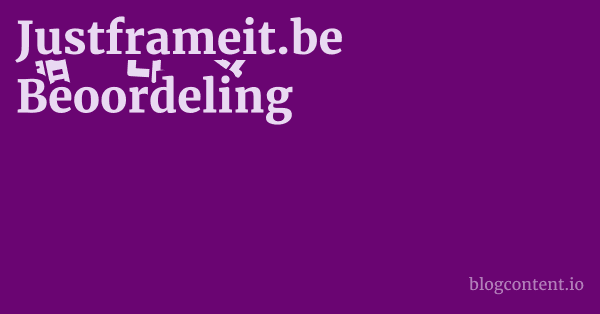 Justframeit.be Beoordeling