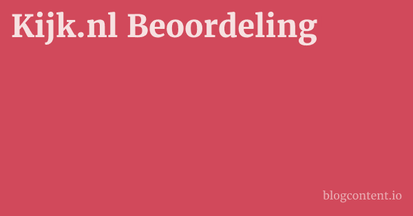 Kijk.nl Beoordeling 1 by Partners