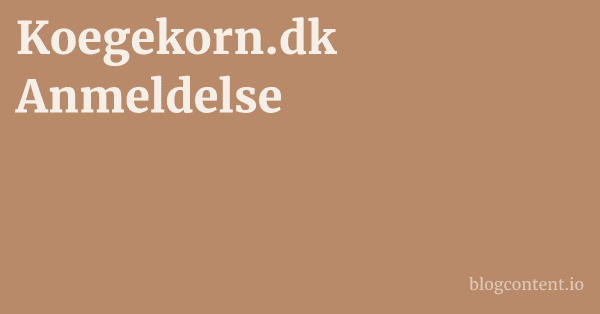 Koegekorn.dk Anmeldelse 1 by Partners