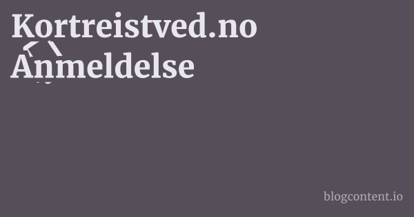 Kortreistved.no Anmeldelse 1 by Partners