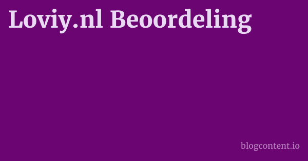 Loviy.nl Beoordeling 1 by Partners