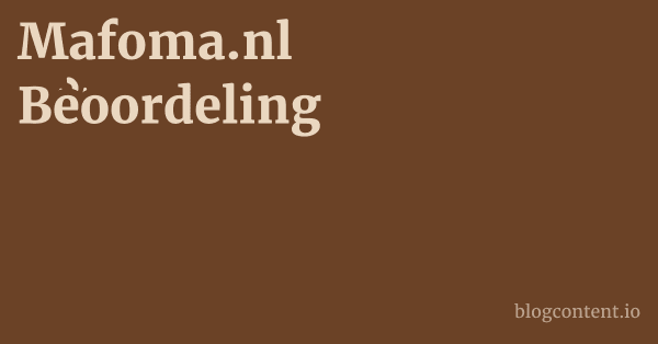 Mafoma.nl Beoordeling 1 by Partners