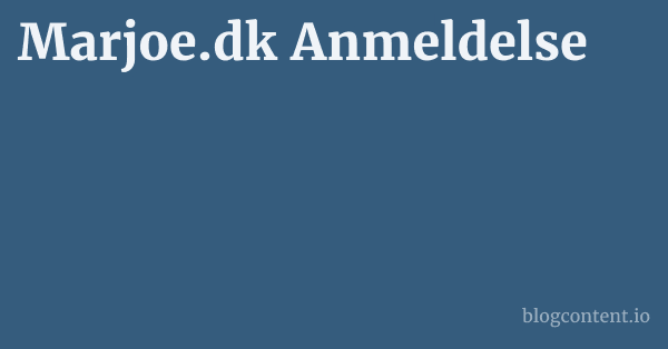 Marjoe.dk Anmeldelse 1 by Partners