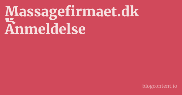 Massagefirmaet.dk Anmeldelse 1 by Partners